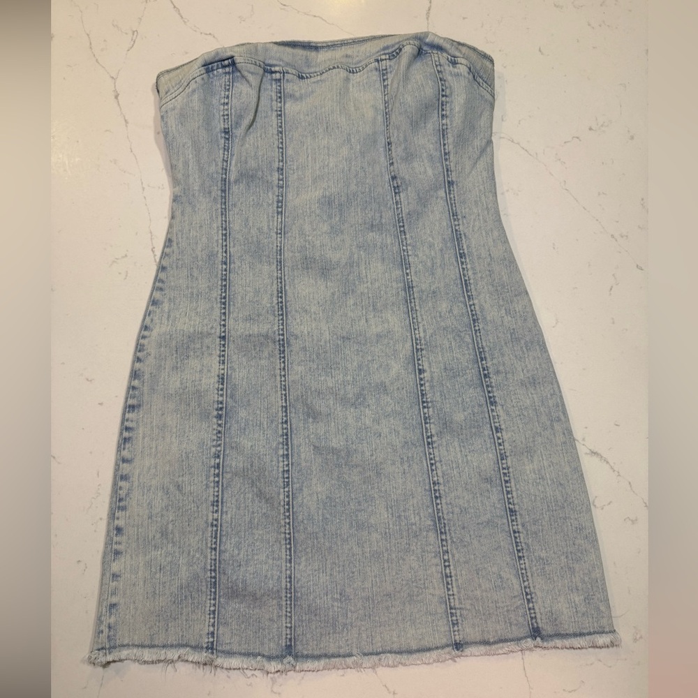 NWOT Light Blue Denim Tube Dress